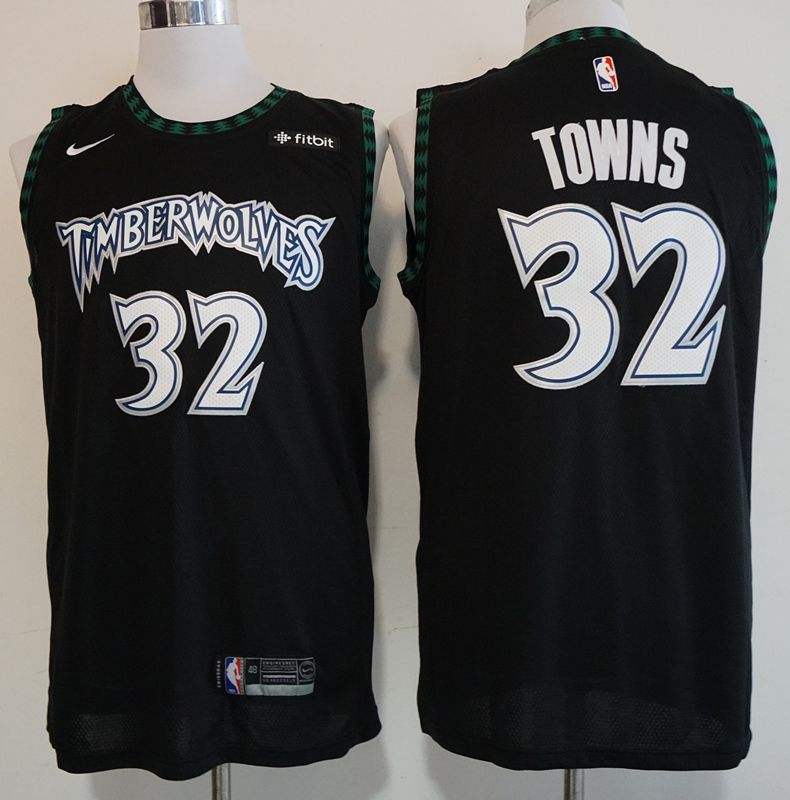 Men Minnesota Timberwolves #32 Towns Black Nike Game NBA Jerseys->los angeles angels->MLB Jersey